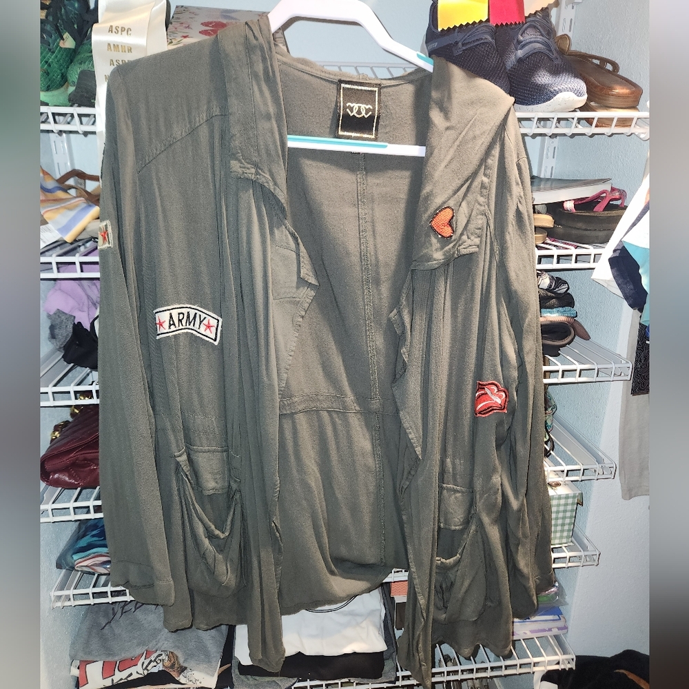 Army Green Jacket with Patches